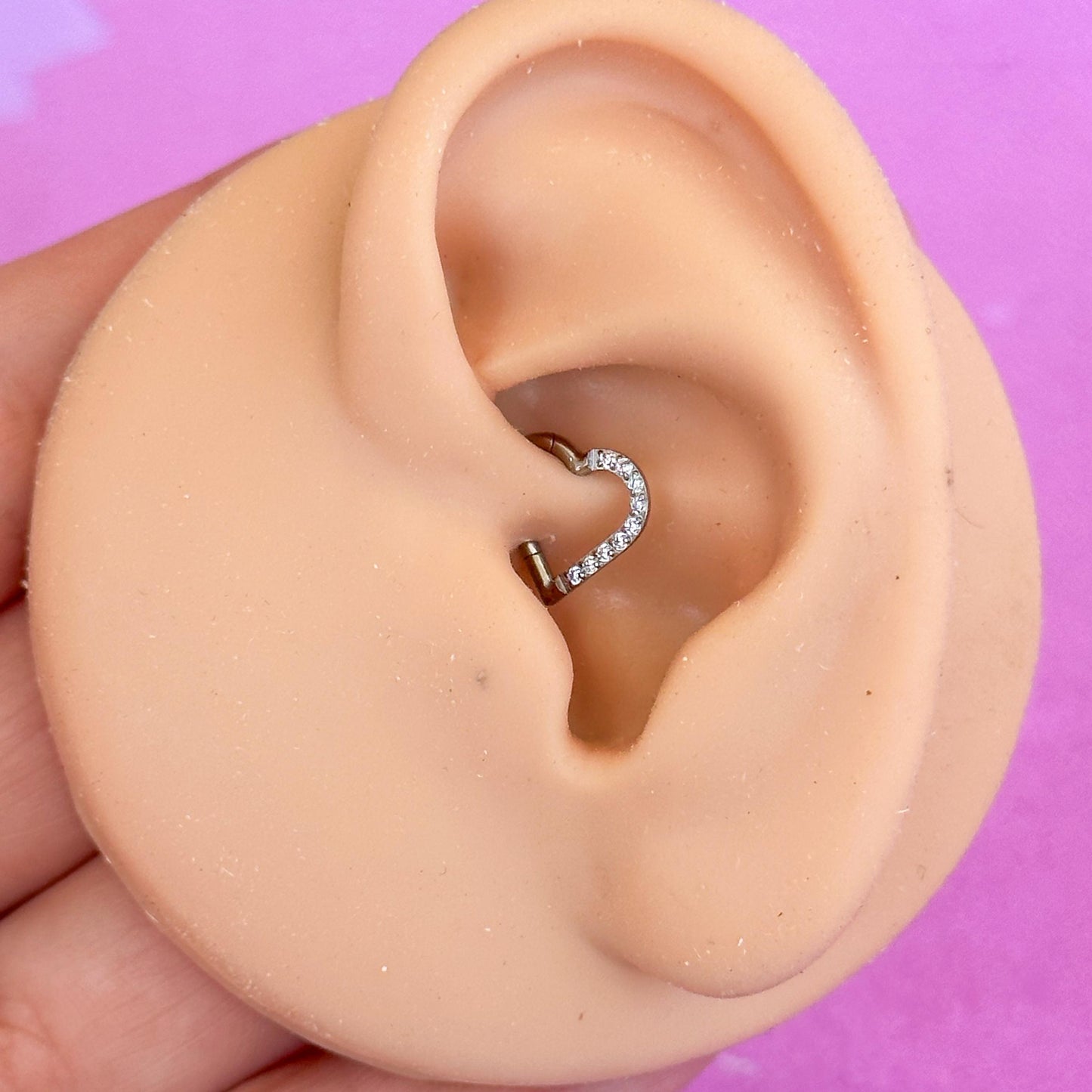 Titanium heart zircon front hinged segment