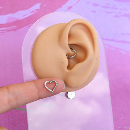 Titanium heart zircon front hinged segment