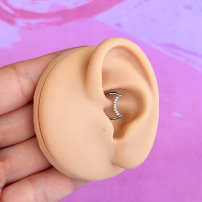 Titanium moon zircon front hinged segment