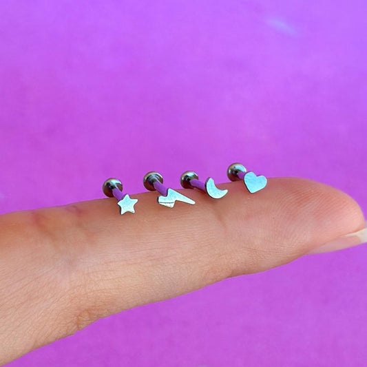 Titanium shapes internally threaded flatback