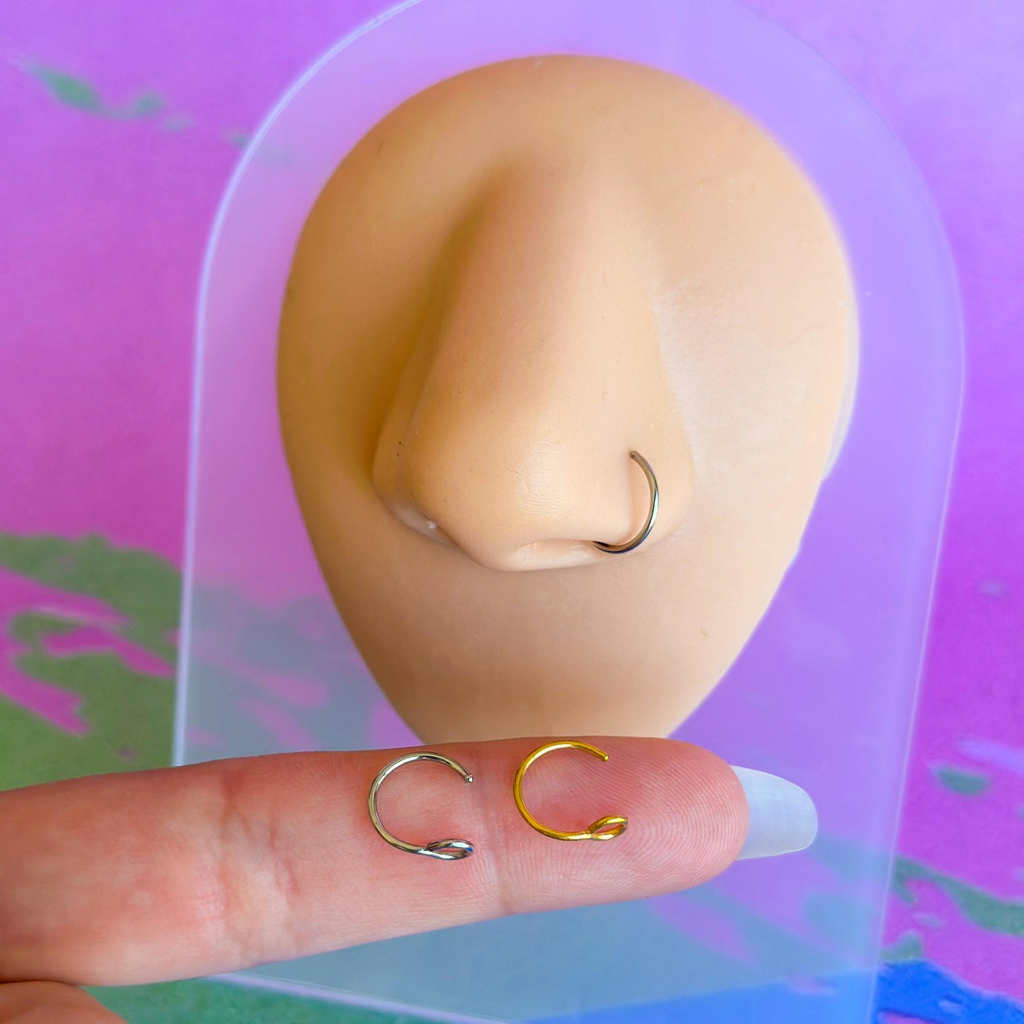 Stainless steel fake nose ring