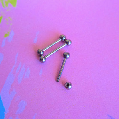 Titanium externally threaded barbell basic