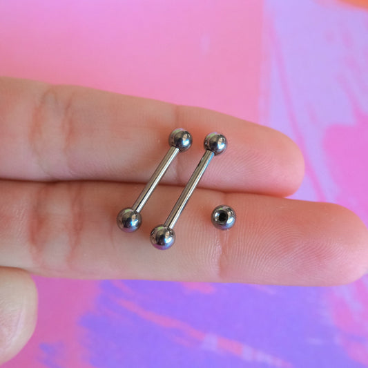 Titanium externally threaded barbell basic