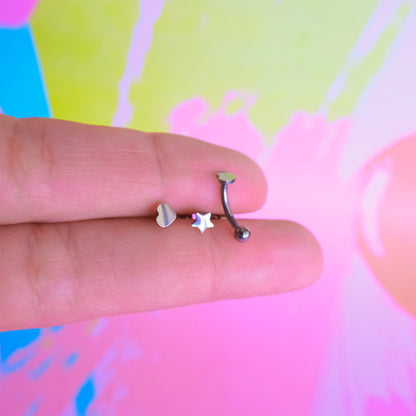 Titanium shapes internally threaded curved barbell