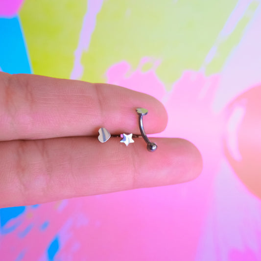 Titanium shapes internally threaded curved barbell