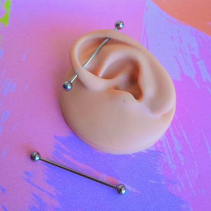 Titanium internally threaded industrial basic barbell