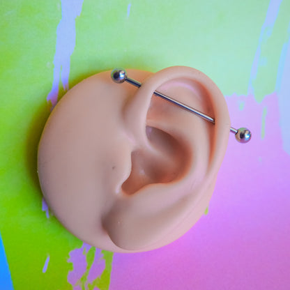 Titanium internally threaded industrial basic barbell