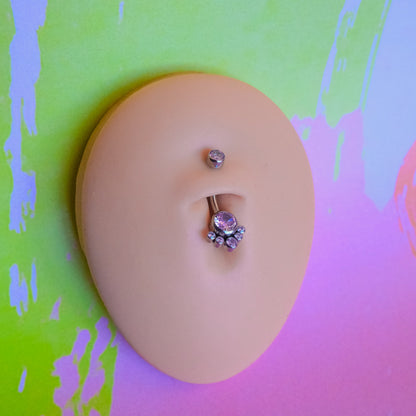 Titanium internally threaded navel 5 zircon mini belly