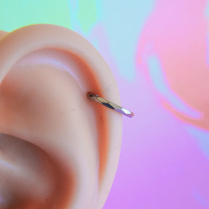 Titanium faceted cut hinged segment