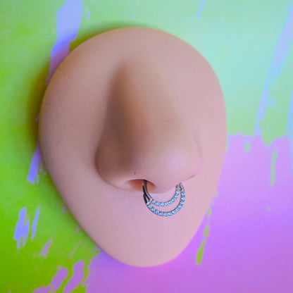 Titanium double zircon front hinged segment