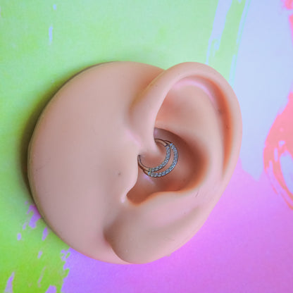 Titanium double zircon front hinged segment