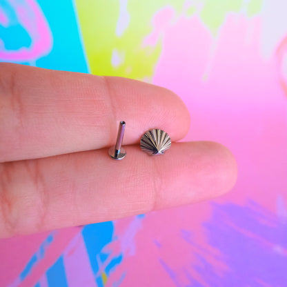 Titanium shell internally threaded flatback