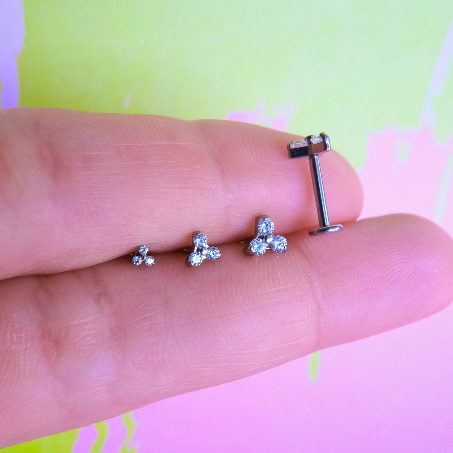 Titanium trinity zircon flatback