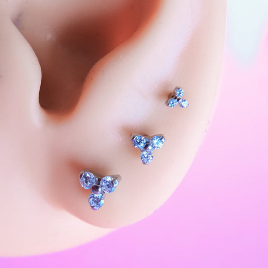 Titanium trinity zircon flatback